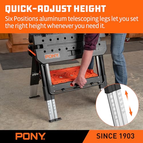 Pony Portable Folding Work Table, Workbench & Sawhorse