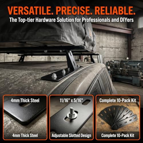 Roof Rack Mounting Brackets 6" x 1.5" - 10 Pack Heavy Duty Steel
