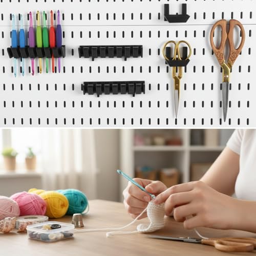 Novabright 6 Pcs 2 Style Pegboard Screwdriver Holders Plastic Pegboard Plier Holders Peg Board Screwdriver Household Tools Organizer Racks for Kitchen, Workbench, Garages, Shops, Hanging Plier (Black) - color: Black