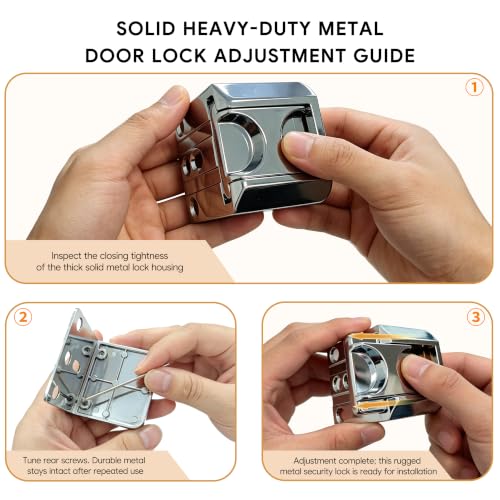 Home Security Door Lock, 2 Pack Door Reinforcement Lock, Child Proof Silver - color: Silver