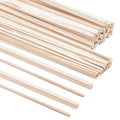 OLYCRAFT 60Pcs Tung Wood Sticks 12 inch Long Unfinished Wooden Strips Square Dowels Strips for DIY Molding Crafts Projects Making - color: Burlywood - Square - 2 Styles