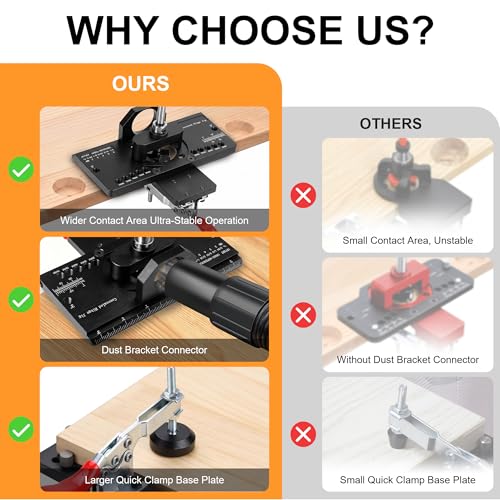 35mm Metal Concealed Hinge Jig Quick Clamp for Door Cabinet Woodworking - color: Deep Black