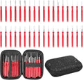 Terminal Removal Tool Kit 36 Pcs Depinning Tool Electrical Connector Pin Removal Tool Kit Pin Extractor Tool Set Wire Terminal Release Tool for Automotive Car Household Devices - Red - color: 36 PCS - Red Round Handle