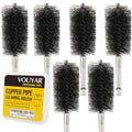 Quadruple Wire Twist Professional ID Copper Tube Pipe Cleaner for Fittings 6pcs, 1” Pipe Cleaning Brush Set, Stainless Steel Wire Bore Brushes for Power Drill, 1/4 Inch Hex Shank - style: 1"