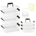 3-Tier Large Capacity Stackable Bead Organizer Box 90 Pcs, Portable Plastic Craft Storage Containers for Jewelry Making, Bracelets, DIY, Nail Art Charms - size: 3-Tier 90 Compartments