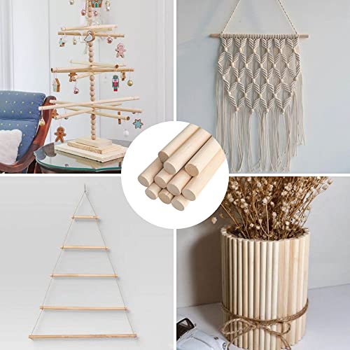 20 PCS Wooden Dowel Rods, 3/4 x 12 Inch