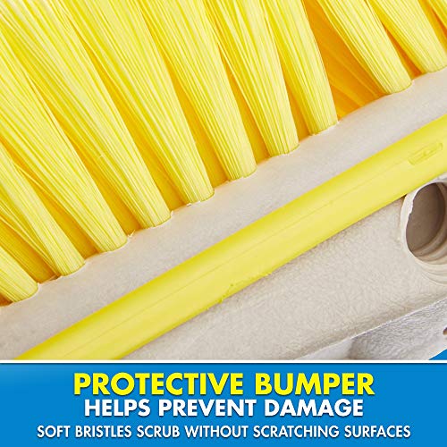 STAR BRITE Deluxe Soft Wash 8" Brush Head with Bumper, Dual Connections - color: Yellow, size: Deluxe 8" Brush