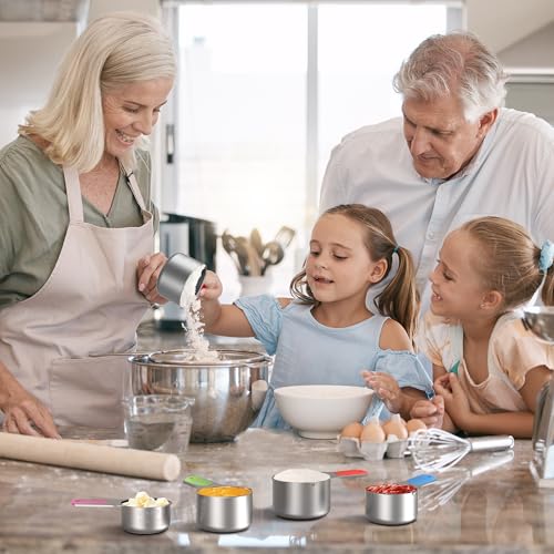 Magnetic Measuring Cups Set of 5, Stainless Steel Nesting Measuring Cups with Easy to Read Markings, Kitchen Gadgets for Cooking & Baking - style: Magnetic-5PCS
