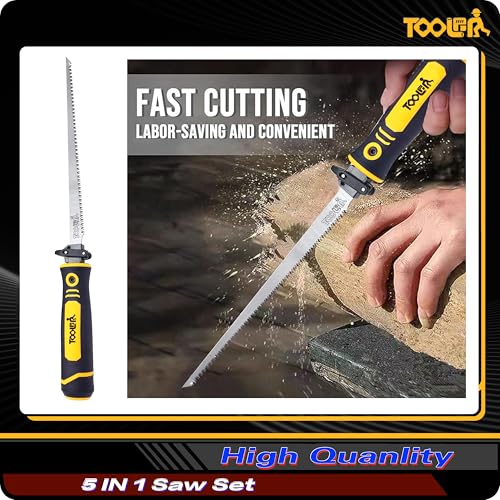 5-In-1 Multi-Blade Handsaw for Woodworking Tools (Japanese/Drywall/Hacksaw) - color: 5-in-1 Yellow