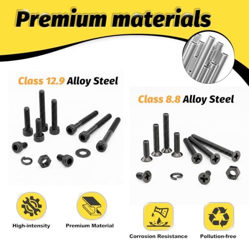 Kadrick 2440PCS M3 Screws Assortment,Hex Socket Cap & Countersunk M3 Screws - size: M3 2440Pcs 4-35mm