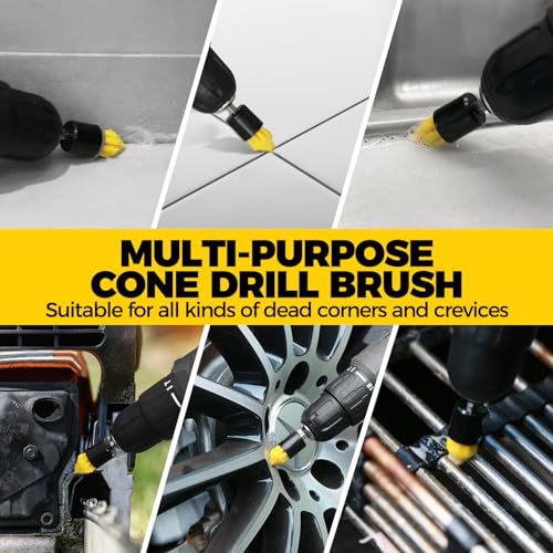 Holikme 10Pack Drill Brush Attachments Set，Power Scrubber Kit for Clean