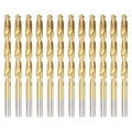 uxcell 12pcs Titanium Twist Drill Bit 9/32" Drilling Dia High Speed Steel Drills for Hardened Metal, Stainless Steel, Cast Iron, Wood, Plastic - size: 9/32 inch