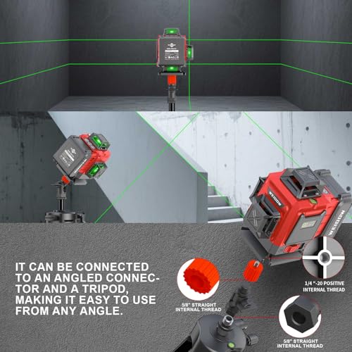 WEIDDW Laser Level 360° Green Cross Line Self Leveling Laser Measuring Tool - size: XL