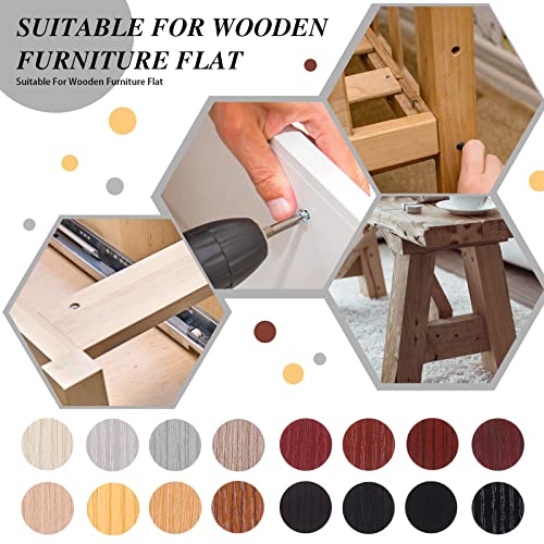 Epakh 864 Pcs Screw Hole Covers Wood Stickers 0.83 Inch,Multi Color - color: Multi Color