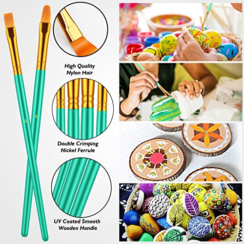 Artstorys Paint Brushes Set, 30 Pcs Acrylic Oil Watercolor Painting Brushes - color: Green,nickel