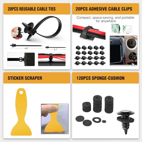 GOOACC 330Pcs Trim Removal Tool, Auto Push Pin Bumper Retainer Clip Set Fastener Terminal Remover Tool Adhesive Cable Clips Kit Car Panel Radio Removal Auto Clip Pliers, Black - color: 330Pcs Clips Removal Kit Black
