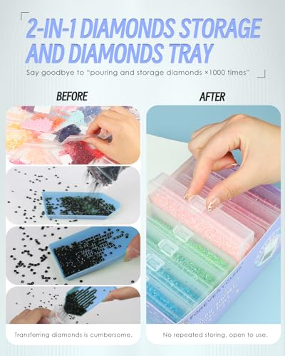 forever young 8PCS Extra Large Diamond Painting Storage Containers Trays - size: 8pcs Extra Large Refill set