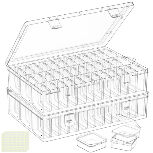 Bead Organizer Box, 72-Pcs Mini Clear Bead Storage with Lid, 2 Pack - color: 2 Pack