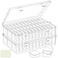 Bead Organizer Box, 72-Pcs Mini Clear Bead Storage with Lid, 2 Pack - color: 2 Pack