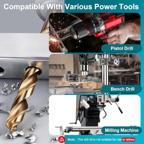 15/16 Inch Cobalt Drill Bit, M35 HSS Twist Drill Bit, 135° Split Point - size: 15/16 Inch