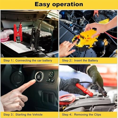 Jumper Cable Clamps Kit for Bosch 18V GBA Series Battery Jumper Starter Automotive Booster Cables 6Ft 12AWG Power Tool Line for Car Riding Mower Motorcycle