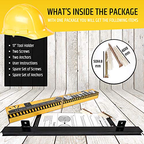 HMmagnets 17" Heavy-Duty Magnetic Tool Holder (Upgraded Version) - Extremely Powerful Magnetic Pull Force to Hold Heavy Tools - Professional Space-Saving Magnetic Bar - Tool Organizer Rack/Strip - size: 17"