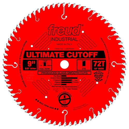 Freud LU85R009 9" Ultimate Cut-Off Blade, Multi, One Size - style: 9-Inch 72 Tooth ATB Ultimate Cut-Off Saw Blade with 5/8-Inch Arbor and PermaShield Coating
