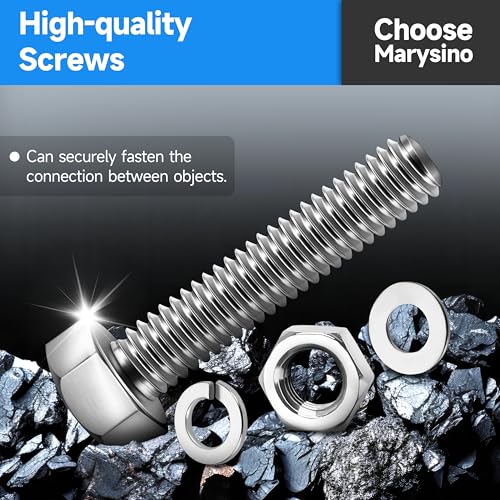 448Pcs Nuts and Bolts Assortment Kit, M5 M6 M8 Bolts Heavy Duty Metric Bolt Assortment Kit, 304 Stainless Steel M5 M6 M8 Bolt, Length 12-30mm Machine Screw by Marysino