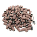 TEMO 100p 1/4" Grit 180 Medium Sand Drum w 2 Mandrel for Dremel Rotary Tool - size: 1/4" #180