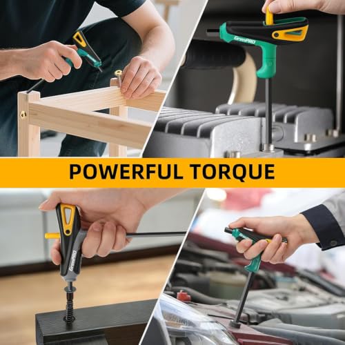 GRENPRO 14PC T-Handle Long Arm Allen Wrenches Sets Metric &SAE Box Hex Key - style: 14 Pieces T-Handle Allen Wrench Set Metric and SAE