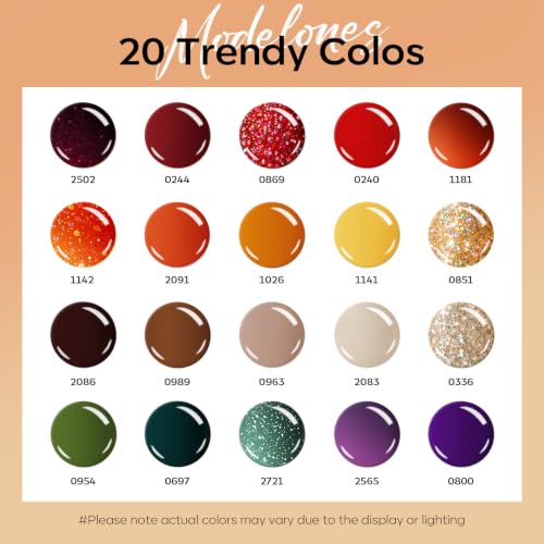 modelones Gel Nail Polish Changing Glitter 20 Colors Primer Top Base Coat - color: A0- Colors Changing Colors