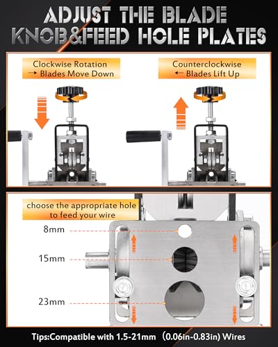 Manual Wire Stripping Machine, 2 IN 1 Drill-Powered/Hand Crank Wire Peeler Machine, For 0.06"-1"(1.5~25 mm) Scrap Copper, Wire Stripping Tool for DIY Cable Copper Recycling(Black)