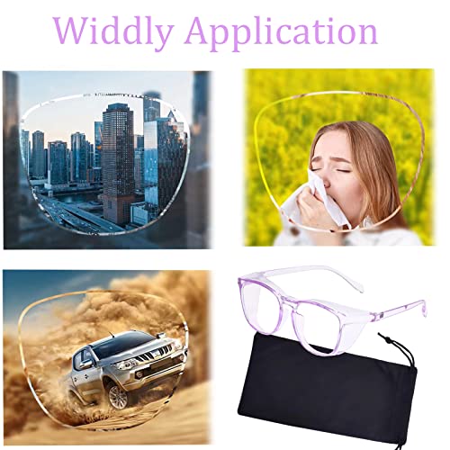 Safety Glasses for Men Women, Anti Fog Safety Goggles Comfortable Blue Light Blocking UV Protective Adult Nurse - color: Square Purple 1pack