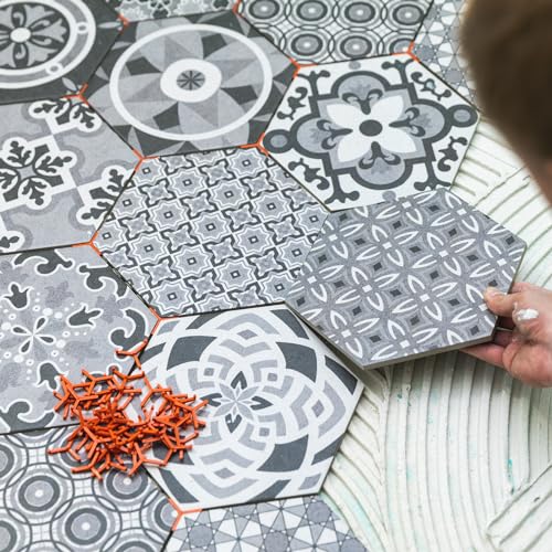 uxcell 100Pcs Wall Floor Tile Plastic Y Type Spacers Tiling Tools 2.5mm 3/32 Inch Hexagon Tile Spacers for Ceramic Tiles Installation, White - size: 2.5mm 3/32 Inch