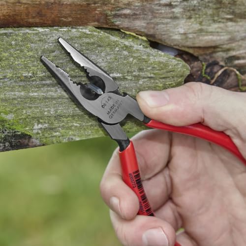 Knipex Tools 08 21 145 6" Needle Nose Combination Pliers, - style: Plastic Coated Handles