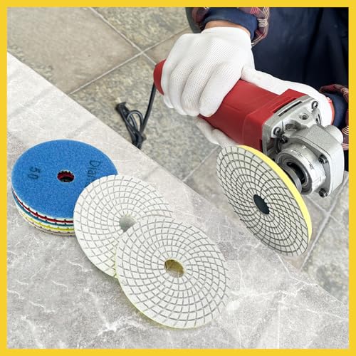 5 Inch Diamond Polishing Pads Tile Stone Diamond Sanding Pads Kit - size: 5-INCH