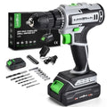 20V Cordless Drill Set, 3/8-Inch Keyless Chuck Electric Drill - color: L901-green