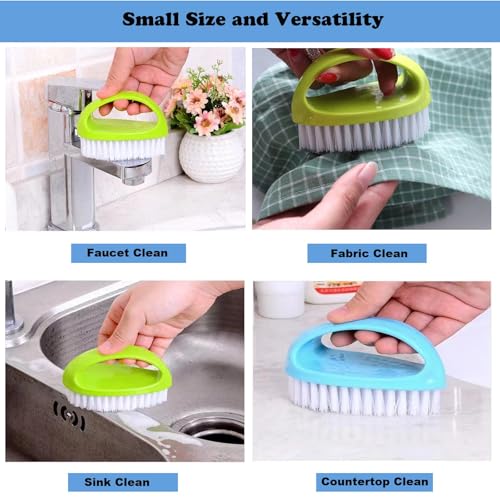 Scrubbing Brushes for Cleaning Small Scrub Brush with Nylon Stiff Bristles - color: Pink + Purple