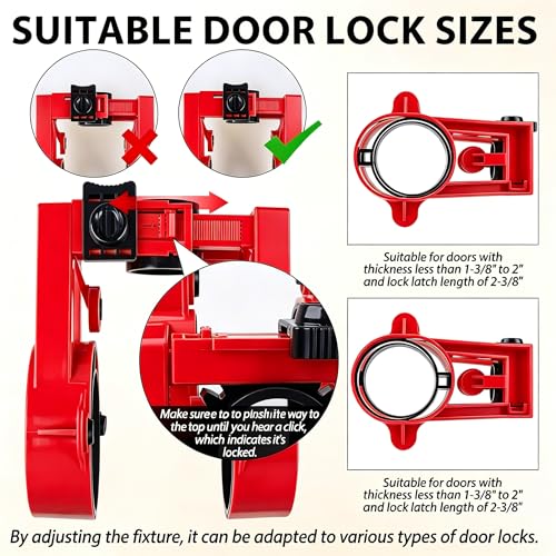 Door Lock Installation Kit and Lock Hole Saw Kit with Guide Template