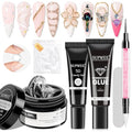 Solid Builder Gel for Nails 3D Nail Sculpture Gel and Nail Rhinestone Glue | 3d Gels Nails Art Clear Hard Gels for Christmas Home DIY Manicure for Women Girls - color: Clear Clear Clear