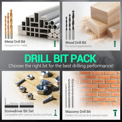 DCA 20V Cordless Hammer Drill Set, 354 In-lb Torque, 1/2" Keyless Chuck, 22500 IPM, 2 Variable Speeds, 18+1+1 Position, Power Impact drill with 14 Drill/Driver Bits for Brick, Metal, Wood ADJZ2035i13 - style: 354 In-lb hammer drill