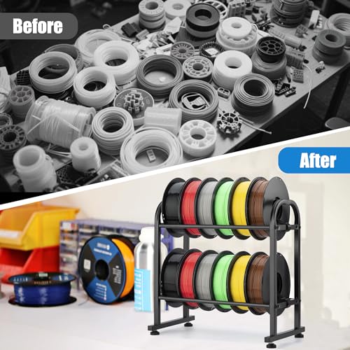facka 3D Printer Filament Storage Rack,2-Tier Metal Filament Spool Holder