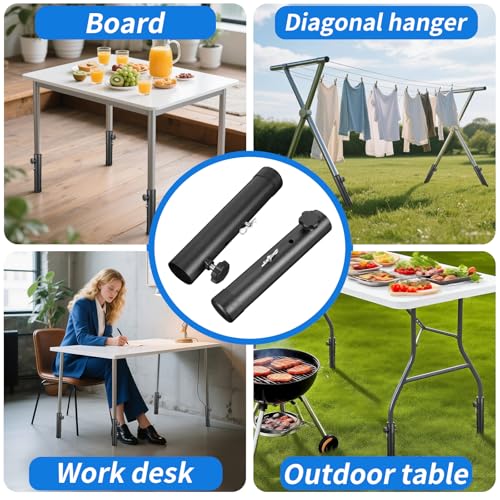 VinBee Folding Table Risers,Folding Table Leg Extenders,2-Levels Height Adjustable Risers for DIY & Office,Dining,Standing Desk 4 Pack (7.7 inch)-Legs for Furniture - size: 7.7 inch (2 LEVELS)