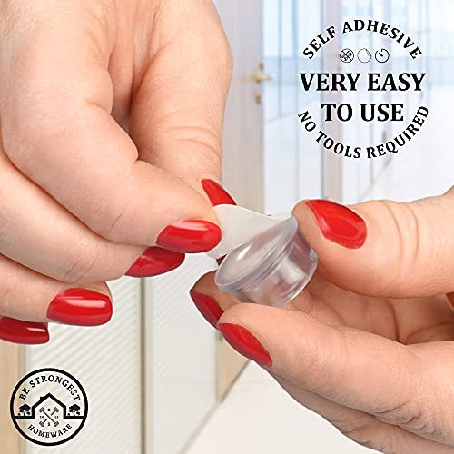 Door Bumpers for Walls - Small Size Rubber Bumpers - Clear Door Stoppers