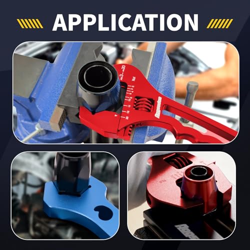 3AN-20AN AN Fitting Wrench AN Fitting Tool for AN Hose Fitting Assembly Adjustable Lightweight Aluminum Red With Double-ended AN Wrench 6AN Socket-AN8 B-nut Blue - color: Red, size: 3AN-20AN