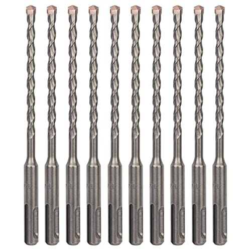 10-Pack 1/4 Inch x 6 Inch SDS Plus Rotary Hammer Drill Bits, Carbide Tipped for Brick, Stone and Concrete (1/4” x 4" x 6")