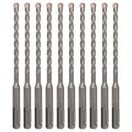 10-Pack 1/4 Inch x 6 Inch SDS Plus Rotary Hammer Drill Bits, Carbide Tipped for Brick, Stone and Concrete (1/4” x 4" x 6")