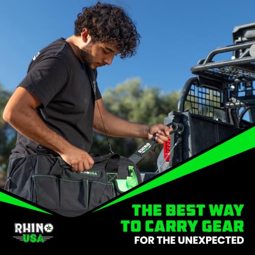 Rhino USA Tool Bag (18-Inch) - Heavy Duty Wide Mouth Tote for Men - color: Black