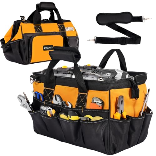 Fathers Day Gift for Husband Dad Men, 16 Inch Heavy Duty Tool Bag, Fathers Day Gift from Daughter Wife Son, Anniversary Birthday Gifts for Men Him, Portable Tool Organization for Mechanic Electrician