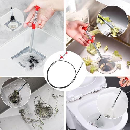 Drain Snake, Toilet Auger Hair Drain Clog Remover (116 inch) - style: 116 IN